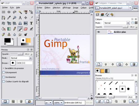 fenêtre de the gimp 